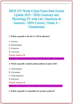 BIOS 255 Practice Exam Questions and Answers 2026-2027