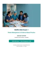 NURS 5463 Exam 1 Exam 2026&sol;2027 &ndash; Questions and Answers Patient Management Evidence-Based Practice &vert; Complete Verified Answers &vert; Detailed Rationales &ndash; Pass Guaranteed &ndash; A&plus; Grade
