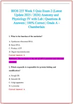 BIOS 255 Practice Exam Questions and Answers 2026-2027