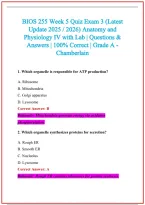 BIOS 255 Practice Exam Questions and Answers 2026-2027