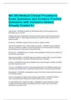 MA 304 Medical Clinical Procedures Exam Questions and Answers Practice Questions with Solutions Newest Already Graded A&plus;