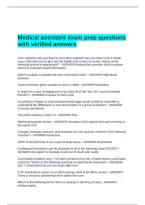 Medical assistant exam prep questions with verified answers