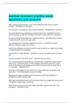 medical assistant practice exam questions and answers