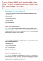 Herzing University NSG 526 Family Nursing Final Exam Study Guide ~ Verified Practice Questions & Correct Verified Answers with Expert Rationales ~2026 Edition&period;