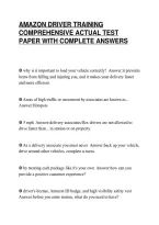 Amazon Driver Training&NewLine;Comprehensive Actual Test&NewLine;Paper With Complete Answers