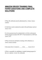 Amazon Driver Training Final&NewLine;Paper Questions And Complete&NewLine;Solutions