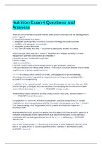 Nutrition Exam 4 Questions and Answers