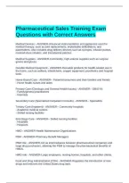 Pharmaceutical Sales Training Exam Questions with Correct Answers