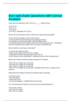 Serv-safe Exam Questions with Correct Answers