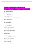 Skills USA Medical Terminology Practice Test 1 Questions and Answers