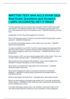 Written Test Aha Acls Exam 2025 Real Exam Questions And Answers &lpar; 100&percnt; Accurate&rpar; Get It Right