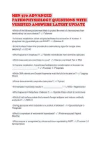 Msn 570 Advanced Pathophysiology Questions With Verified Answers Latest Update