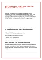 LSU POLI 2051 Exam 2 Study Guide&colon; Actual Test Questions and Correct Answers