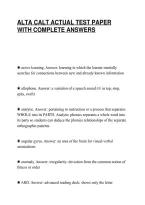Alta Calt Actual Test Paper&NewLine;With Complete Answers