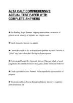 Alta Calt Comprehensive&NewLine;Actual Test Paper With&NewLine;Complete Answers