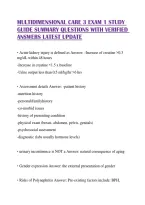 Multidimensional Care 3 Exam 1 Study Guide Summary Questions With Verified Answers Latest Update