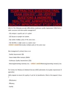 Hcqm Practice Questions Final&NewLine;Exam 2026&sol;2027 &vert; 200 Verified&NewLine;Questions & Answers &vert;&NewLine;Healthcare Administration &&NewLine;Quality Improvement Study Guide