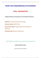 NURS 100 Final Exam &vert; Fundamentals of Nursing &lpar;2026&rpar; Q&A &vert; West Coast University