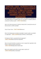 Chapter 1 Quiz - Introduction To&NewLine;Healthcare Quality Management&NewLine;Grade A&plus; Complete Exam&NewLine;Questions And 100&percnt; Verified&NewLine;Answers &lpar;2026&sol;2027&rpar; Pass&NewLine;Guarantee
