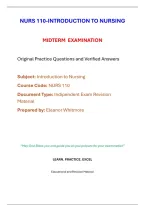 NURS 110 Midterm Exam &vert; Introduction to Professional Nursing &lpar;2026&rpar; Q&A &vert; West Coast University