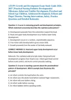 ATI PN Growth and Development Exam Study Guide 2026&ndash;2027 &vert; Practical Nursing Pediatric Developmental Milestones&comma; Infant and Toddler Development&comma; Preschool and School-Age Children&comma; Adolescent Development&comma; Erikson and Piaget Theories&comma; Nursing Interventions&comma;