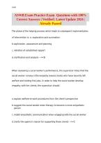 ASWB Exam Practice Exam  Questions with &period;100 Correct Answers 2024