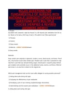 Nclex Questions For&NewLine;Fundamentals Of Nursing With&NewLine;Rationale &lpar;2026&sol;2027&rpar; Update&vert;Exam&NewLine;Questions With Multiple&NewLine;Choices &vert;Verified & Revised&NewLine;Answers &lpar;New&rpar;&excl;&excl;&excl;