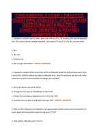 Fundamentals Exam 1 Practice&NewLine;Questions &lpar;2026&sol;2027&rpar; Update&vert;Exam&NewLine;Questions With Multiple&NewLine;Choices &vert;Verified & Revised&NewLine;Answers &lpar;New&rpar;&excl;&excl;&excl;