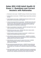 Galen NSG 4100 Adult Health III Exam 1 &vert; Questions and Correct Answers with Rationales