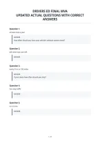 Drivers Ed Final Mva&NewLine;Updated Actual Questions With Correct&NewLine;Answers&NewLine;