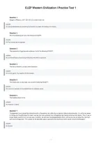 Clep Western Civilization I Comprehensive Examination Test