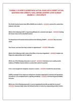 Florida 2-20 Agents License Exam &lpar;Actual Exam&rpar; With Correct Actual &NewLine;Questions And Correctly Well Defined Answers Latest Already &NewLine;Graded A&plus; &vert; 2026 Update