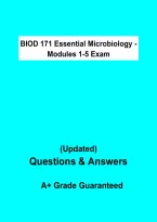 BIOD 171 Essential Microbiology Modules 1&ndash;5 Exam Review 2026&ndash;2027 &vert; Practice Questions with Verified Answers & Complete Study Guide