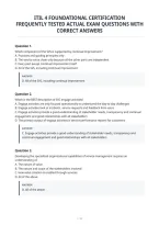 Itil 4 Foundational Certification&NewLine;Frequently Tested Actual Exam Questions Withcorrect Answers