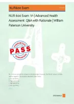 NUR 600 Exam  V1 &vert; Advanced Health &NewLine;Assessment  Q&A with Rationale &vert; William &NewLine;Paterson University  