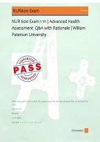 NUR 600 Exam 1 V1 &vert; Advanced Health &NewLine;Assessment  Q&A with Rationale &vert; William &NewLine;Paterson University  