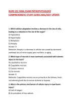 Nurs 231 Final Exam Pathophysiology Comprehensive Study Guide 2026&sol;2027 Update