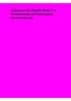 Cybersecurity Quizzes Week 1&ndash;2 &ndash; Fundamentals and Information Security Review