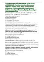 ATI PN Growth and Development 2026&sol;2027 &vert; ACTUAL-Style Practice Questions & Answers&comma; Pediatric Nursing Exam Prep&comma; Developmental Milestones&comma; Infant and Toddler Development&comma; Erikson and Piaget Theories&comma; Safety&comma; Screening & Detailed Rationales