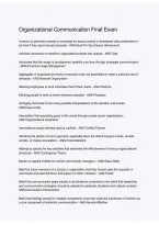 Organizational Communication Final Exam Study Guide &vert; Communication Theories&comma; Organizational Culture&comma; Workplace Communication & Exam Preparation