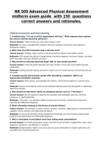 NR 509 Advanced Physical Assessment midterm exam guide  with 150  questions correct answers and rationales&period;