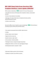 BSC 2085 Study Guide Exam Questions With &NewLine;Complete Solutions &vert; Latest Update 2026&sol;2027 