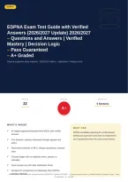 EDPNA Exam Test Guide Exam 2026&sol;2027 &ndash; Questions and Answers Mobility Assistance Documentation &vert; Complete Verified Answers &vert; Detailed Rationales &ndash; Pass Guaranteed &ndash; A&plus; Graded