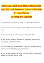 2027 SkillCat EPA 608 Bundled Exams &lpar;Latest 2026 &sol; 2027 Update&rpar; Questions & Correct Answers &lpar;100&percnt; Correct Verified Answers&rpar; Already Graded A&plus;