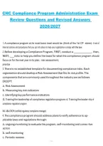 CHC Compliance Program Administration Exam &ndash; Review Questions and Answers 2026&sol;2027