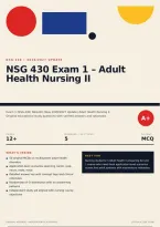 NSG 430 Exam 1 Exam 2026&sol;2027 &ndash; Questions and Answers Musculoskeletal Disorders Sensory Disorders &vert; Complete Verified Answers &vert; Detailed Rationales &ndash; Pass Guaranteed &ndash; A&plus; Graded