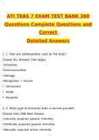 ATI TEAS 7 Exam Test Bank 300 questions &lpar;2027&rpar; Actual Questions and Correct Answers &lpar;Latest 2026 &sol; 2027 Update&rpar; Graded A&plus; 100&percnt; Guarantee Verified by Experts