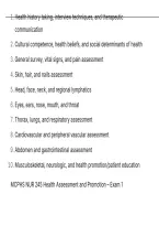MCPHS NUR 245 Health Assessment and Promotion &ndash; Exam 1 QUESTIONS AND CORRECT ANSWERS WITH