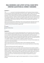 Fbla Business Law Latest Actual Exam With Verified Questions & Correct Answers