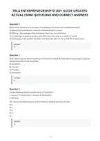 Fbla Entrepreneurship Study Guide Updated Actual Exam Questions And Correct Answers